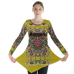 Ornate Dots And Decorative Colors Long Sleeve Tunic  by pepitasart