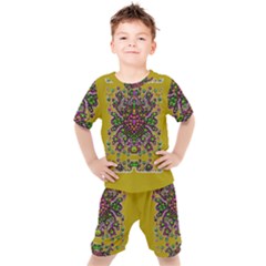 Ornate Dots And Decorative Colors Kids  Tee And Shorts Set by pepitasart