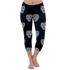 Creepy Zombies Motif Pattern Illustration Capri Winter Leggings  by dflcprintsclothing