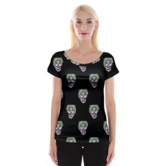 Creepy Zombies Motif Pattern Illustration Cap Sleeve Top by dflcprintsclothing