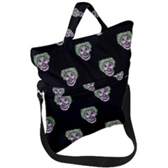 Creepy Zombies Motif Pattern Illustration Fold Over Handle Tote Bag by dflcprintsclothing