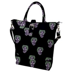 Creepy Zombies Motif Pattern Illustration Buckle Top Tote Bag by dflcprintsclothing