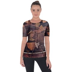 Grand Army Of The Republic Drum Shoulder Cut Out Short Sleeve Top by Riverwoman