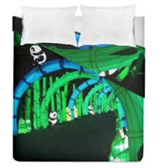 Dragon Lights Panda Duvet Cover Double Side (queen Size) by Riverwoman