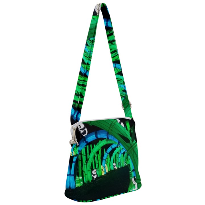 Dragon Lights panda Zipper Messenger Bag