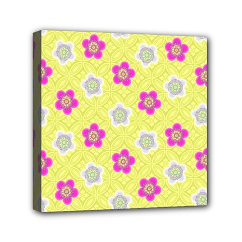 Traditional Patterns Plum Mini Canvas 6  X 6  (stretched)