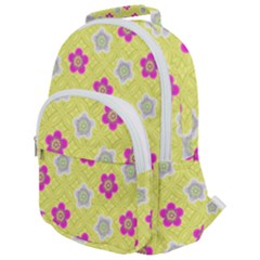 Traditional Patterns Plum Rounded Multi Pocket Backpack