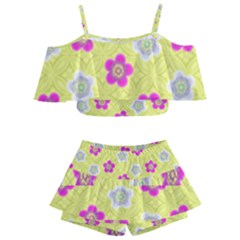 Traditional Patterns Plum Kids  Off Shoulder Skirt Bikini