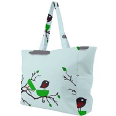 Birds Tree Animal Black Tree Green Simple Shoulder Bag