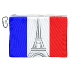 Eiffel Tower France Flag Tower Canvas Cosmetic Bag (xl) by Sudhe