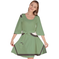 Cartoon Cute Frankenstein Halloween Velour Kimono Dress