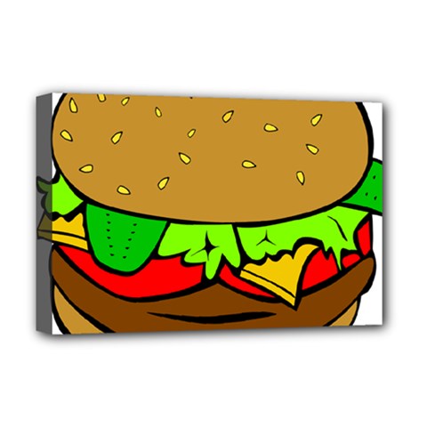 Hamburger Cheeseburger Fast Food Deluxe Canvas 18  X 12  (stretched)