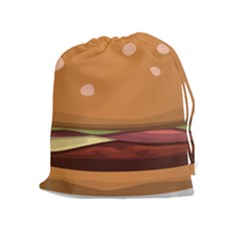 Hamburger Cheeseburger Burger Lunch Drawstring Pouch (xl) by Sudhe