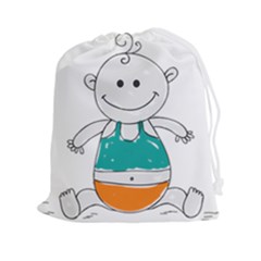 Baby Cute Child Birth Happy Drawstring Pouch (xxl) by Sudhe