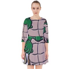 Amphibian Animal Cartoon Reptile Smock Dress by Sudhe