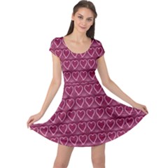 Heart Shaped Print Design Cap Sleeve Dress by dflcprintsclothing