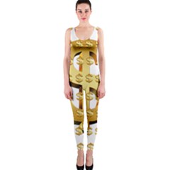 Dollar Money Gold Finance Sign One Piece Catsuit by Mariart