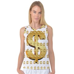 Dollar Money Gold Finance Sign Women s Basketball Tank Top by Mariart