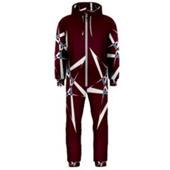 Star Sky Design Decor Red Hooded Jumpsuit (men)  by Alisyart