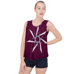 Star Sky Design Decor Red Bubble Hem Chiffon Tank Top by Alisyart