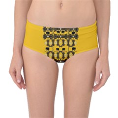 Jungle Elephants Mid-Waist Bikini Bottoms