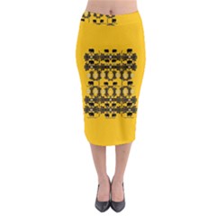 Jungle Elephants Midi Pencil Skirt