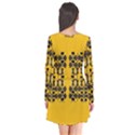 Jungle Elephants Long Sleeve V-neck Flare Dress View2