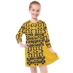 Jungle Elephants Kids  Quarter Sleeve Shirt Dress by pepitasart