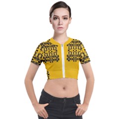 Jungle Elephants Short Sleeve Cropped Jacket