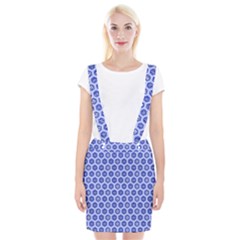 Hexagonal Pattern Unidirectional Blue Braces Suspender Skirt by Mariart