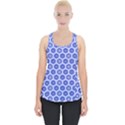 Hexagonal Pattern Unidirectional Blue Piece Up Tank Top View1