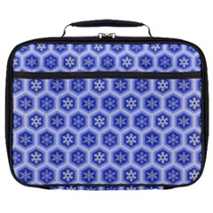 Hexagonal Pattern Unidirectional Blue Full Print Lunch Bag by Mariart