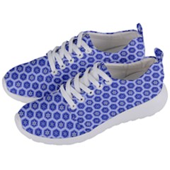 Hexagonal Pattern Unidirectional Blue Men s Lightweight Sports Shoes by Mariart