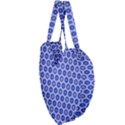 Hexagonal Pattern Unidirectional Blue Giant Heart Shaped Tote View3