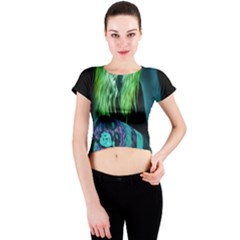 Digital Art Woman Body Part Photo Crew Neck Crop Top by dflcprintsclothing