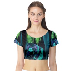 Digital Art Woman Body Part Photo Short Sleeve Crop Top by dflcprintsclothing