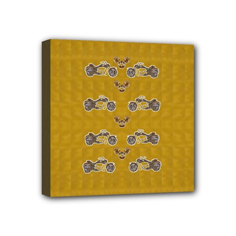 Motorcycles And Ornate Mouses Mini Canvas 4  X 4  (stretched) by pepitasart