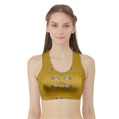 Motorcycles And Ornate Mouses Sports Bra With Border by pepitasart