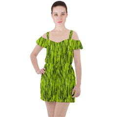 Agricultural Field   Ruffle Cut Out Chiffon Playsuit by rsooll