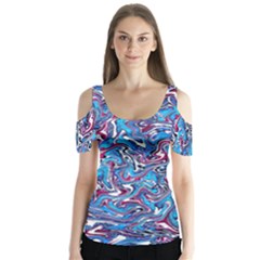 Ml 140 Butterfly Sleeve Cutout Tee 