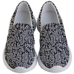 Black And White Abstract Kids  Lightweight Slip Ons