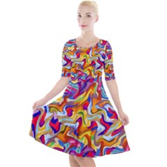 Ml 141 Quarter Sleeve A-line Dress by ArtworkByPatrick