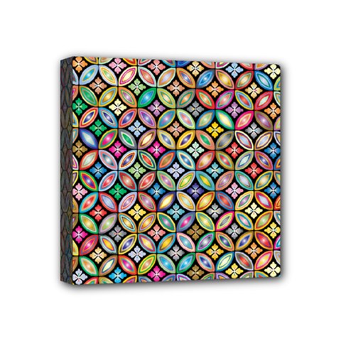 Floral Flowers Decorative Mini Canvas 4  X 4  (stretched)