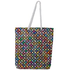 Floral Flowers Decorative Full Print Rope Handle Tote (large)