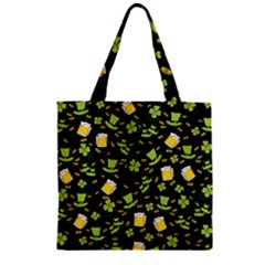 St Patricks Day Pattern Zipper Grocery Tote Bag by Valentinaart