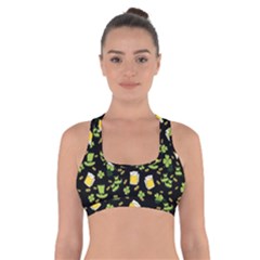 St Patricks Day Pattern Cross Back Sports Bra by Valentinaart