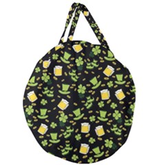 St Patricks Day Pattern Giant Round Zipper Tote by Valentinaart