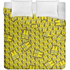 Gilet Jaune Pattern Yellowvests Cowcow Gilet Jaune Pattern Funny Yellow Vests Duvet Cover Double Side (king Size) by snek