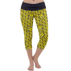 Gilet Jaune Pattern Yellowvests Cowcow Gilet Jaune Pattern Funny Yellow Vests Capri Yoga Leggings by snek