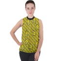 Gilet Jaune Pattern Yellowvests Cowcow Gilet Jaune Pattern Funny Yellow Vests Mock Neck Chiffon Sleeveless Top View1